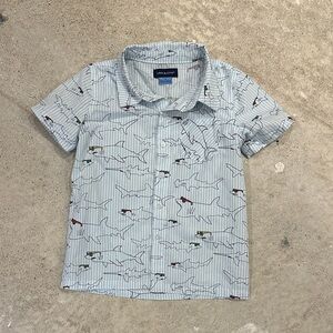 Andy & Evan Blue Shark Pattern Shirt
